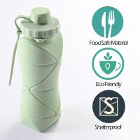 Botella De Deporte De Silicona Plegable Grande Para Camping Y Viajes Resistente Al Desbordamiento Y a La Microondas Con Correa - details 1