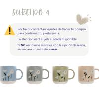Set de tazas mug porcelana 365ml diseño floral margaritas con acabado mate, medidas 12x8.5x9.3cm. Estilo moderno y minimalista ideal para café, té, cocina, comedor, oficina, regalo o decoración - details 1