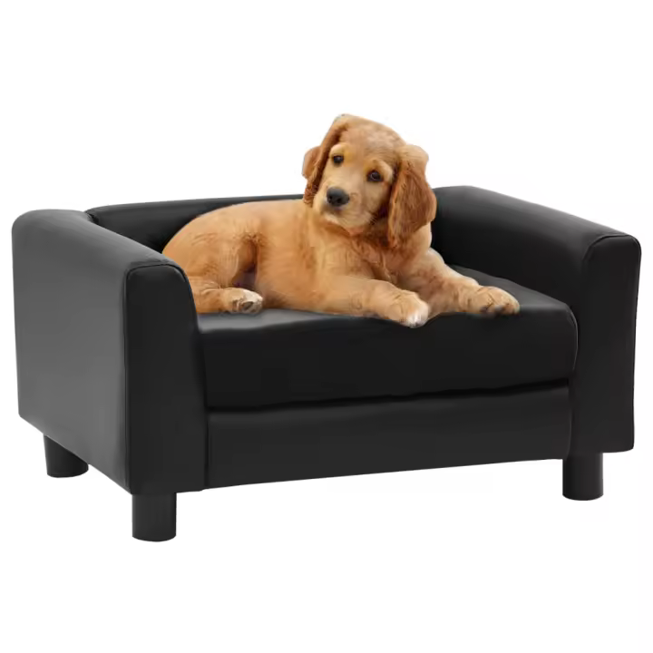 vidaXL Sofá para Perros Felpa y Cuero Sintético 60x43x30 cm Acolchado Color Gris,  Marrón,  Negro y mas - 1