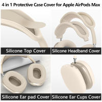 Cubierta Protectora De Silicona 4 En 1 Para AirPods Max 1/2 Funda De Auriculares Antichoque Y Anti-tacto Con Almohadilla De Oreja - details 1