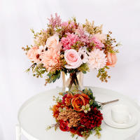 Bouquet De Rosas Artificiales Daisy Decoración Elegante Para El Hogar Y Bodas Falsas Para Vaso Decorativo DIY Accesorios Navideños Plantas Manuales - details 0