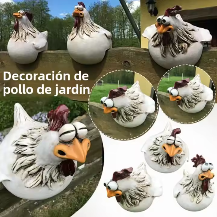 Decoración De Jardín En Resina De Gallo Divertido Estatua De Hen Y Gallo Para Casa Jardín Granja Decoraciones Arte Y Manualidades Courtyard - 1