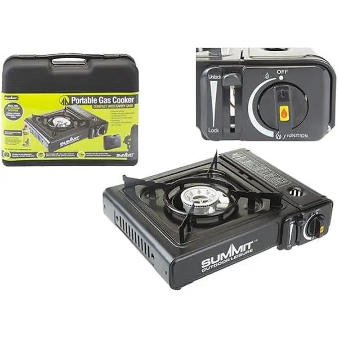 Cocina Gas Portátil Homologada para Picnic y Excursiones con Encendido Piezoeléctrico - 1