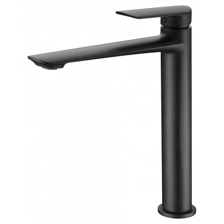Imex Ural BDG040-3NG grifo monomando lavabo caño alto diseño moderno acabado negro mate - 1