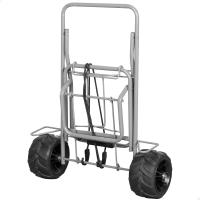 Aktive Carro playa plegable, 49x40x100 cm, ruedas goma todoterreno Ø17, estructura acero, manillar ergonómico, cordón elástico de sujeción, peso máximo soportado 80 kg, carro portasillas playa - details 2