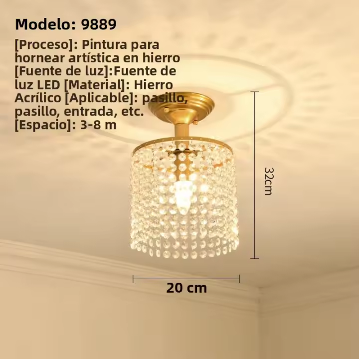 Lámpara De Techo LED De Cristal Dorado E27 Para Regalo Apto Para Pasillo Aisle Dormitorio Estudio Sala De Estar Cocina Iluminación Moderna - 1