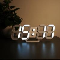 Reloj despertador digital LED 3D, Reloj de Mesa Pequeño, sin Sonido, función de Repetición, Brillo, regulable, Hora, 12/24 horas, fecha, temperatura, control remoto, Luz Nocturna, 24,7 cm - details 4