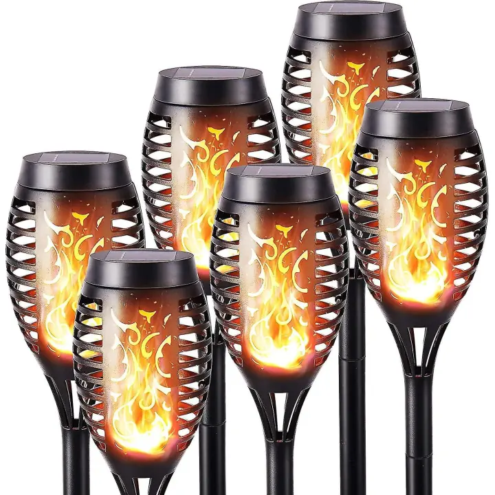 Outdoor Solar Flame Lights - 6 Pack Waterproof Solar Torch Light, Solar Flickering Flame Light For Decor, Garden, Patio, Paths, Lawn Outdoor Solar Fla - 1