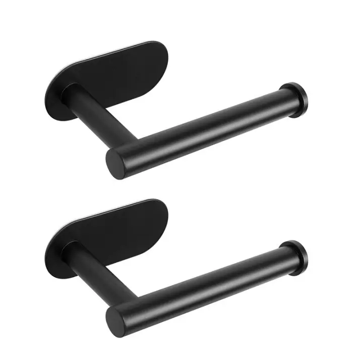 Portarrollos de Papel higiénico que no se requiere Portarrollos de Papel higiénico para Cocina y baño Portarrollos de Papel higiénico Negro (Negro) - 1