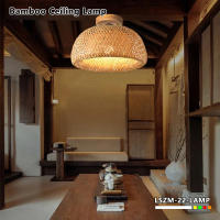 Lámpara De Techo De Bambú Moderna Y Sencilla Estilo Chino Tejida a Mano E27 Para Iluminación De Sala De Estar Y Comedor Decoración Del Hogar - details 0