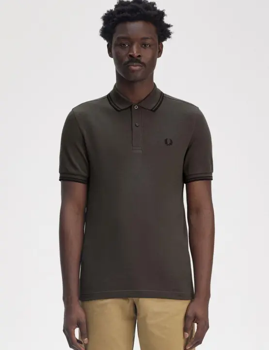 Polo Fred Perry Twin Tipped Verde hombre - 1