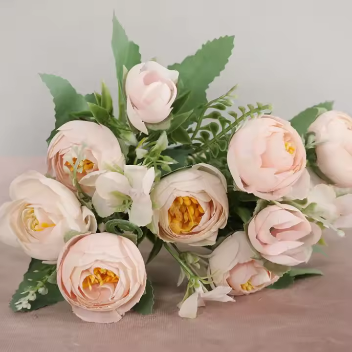 Vasos De Rosas Multicolor Para Decoración Del Hogar Flores Artificiales De Girasol Falsas En Plástico Para Boda Accesorios De Casa Baratas - 1