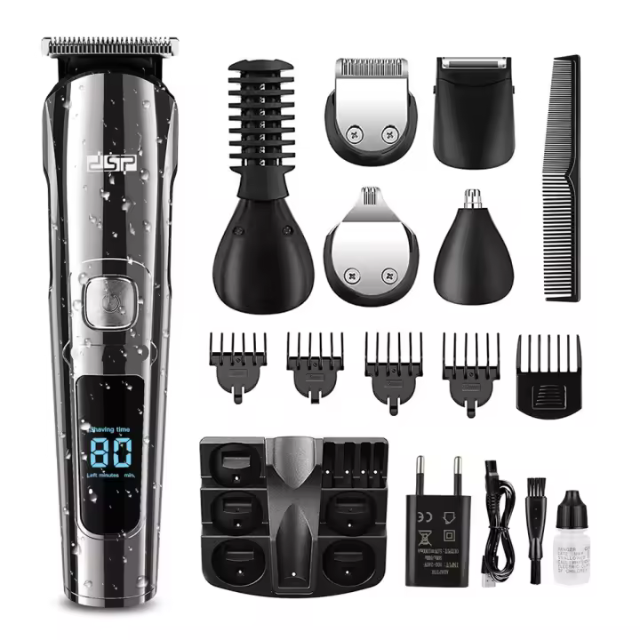 Electric Beard Trimmer for Men, Body Grooming Kit, Nose Hair & Ear Trimmer, Cordless Hair Clippers - 1