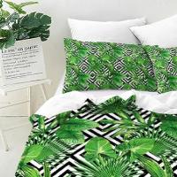 Green Floral Duvet Cover Set - 105/135/150cm Nordic Style 3pc Bedding | Nature-Inspired Design | Breathable & Easy Care - details 2