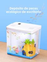 1PC Acuario Pequeño Para El Hogar Y Sala De Estar Acuario Ecológico Para Betta De Mini Tamaño Material Plástico - details 2