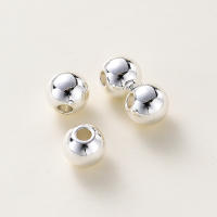 20-100pcs Bolas De Espaciador Redondas De Cobre Pintadas Con Oro Y Platino 14K 18K Para Joyería DIY Collar Perlas Suministros - details 6