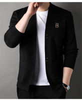 Chaqueta De Punto Para Hombre Lujo Con Bordado Exquisite En Color Sólido Abrigo Casual De Otoño E Invierno De Marca - details 16