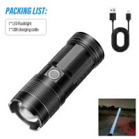 Linterna LED Potente Para Camping Con Zoom Telescópico Y Luz De Inundación COB Material ABS Y Plástico Modos De Iluminación Múltiples - details 0