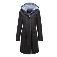 Abrigo De Trench Para Mujer Con Capucha Y Mangas Largas De Color Sólido Estilo Británico Elegante Con Rayas Y Chaqueta Recta Impermeable Para Todas Las Estaciones - details 9