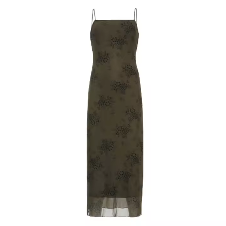 Vestido Gótico Negro Sexy Para Mujer Verano Impresión Floral Streetwear Sin Mangas Patchwork Elegante Fiesta Club Lolita Vestidos - 1
