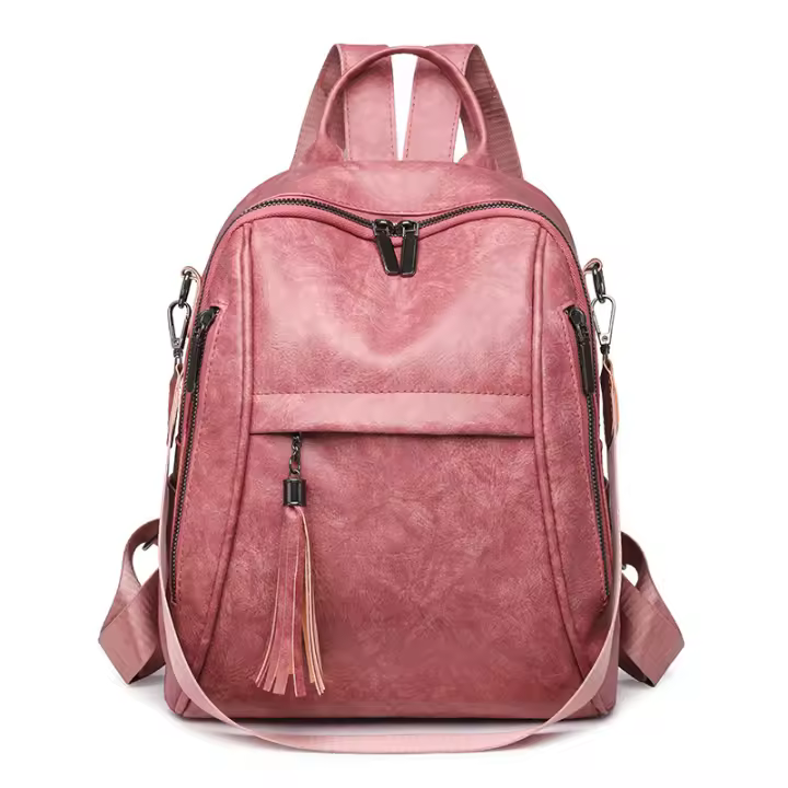 Mochila para mujer, sencilla, retro, para viajes, ocio, multifuncional, de gran capacidad, tipo bandolera - 1
