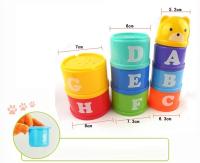 Juguete Educativo Para Bebés 9PCS Copas Arcoíris De Pila Con Formas Y Letras Mini Oso Juego De Pila Para Niños Y Niñas De 1 a 6 Años - details 5