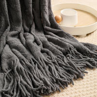 Manta De Punto Sencillo Para Decoración De Sofa Color Sólido Cubierta Nórdica Para Cama Toalla De Arena Tapete Para Siesta Al Mediodía En La Oficina - details 4
