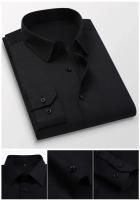 Camisa Clásica Para Hombres Tallas Grandes 6XL 7XL 8XL Blanco Manga Larga Estilo Trabajo Y Casual Sólido De Cuello Cuadrado - details 5