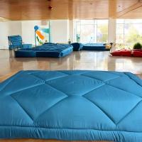 Edredón Relleno Nórdico  juego de 4 pieza  para Cama 135/150,un relleno de nordica  +sabana bajera 2 funda de almohada 45*90cm Edredón de Fibra 350gr/m², Ligero, Suave, Transpirable para Otoño e Invierno (200*230CM/240*220CM, .gris .azul - details 3