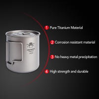 Taza De Titanio 420ml Con Manijas Plegables Para Camping Pesca Senderismo. Vaso Ligero De Agua Para Mochilas - details 13