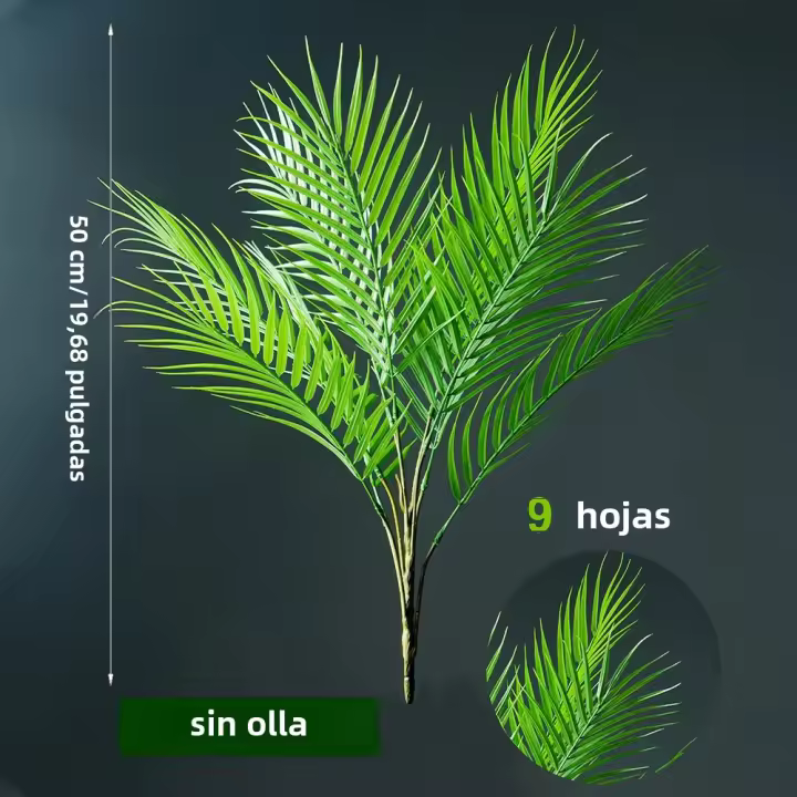 Planta Artificial De Palma Tropical Grande 50-88cm Hojas Verdes De Plástico Para Decoración De Jardín Oficina Y Hogar - 1