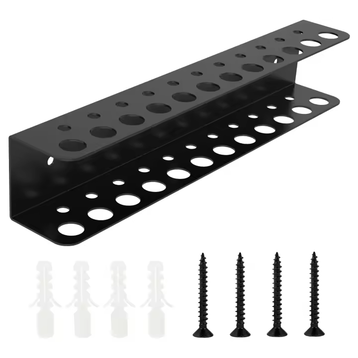 Organizador De Herramientas Pared Montado Eje De Destornillador Y Llave En Racks Porta Pinzas Para Garage Y Trabajo 14/23 Agujeros Negro IRON - 1