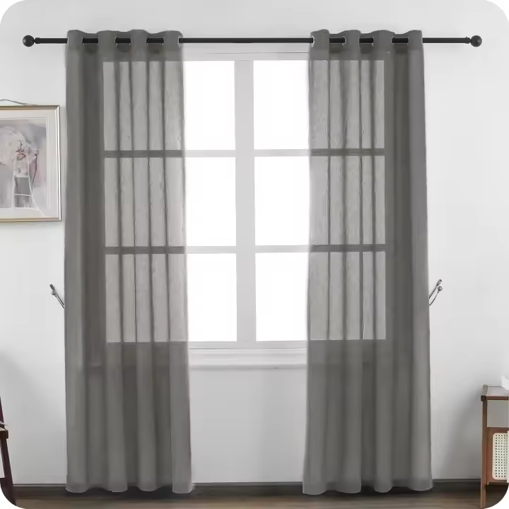 Shoppe house - Cortina Translúcida para Salón Dormitorio de 140 x 260 cm, Visillo Liso Gasa Fina y Transparente, Visillo para Ventana Salón Sala Cuarto Dormitorio Comedor Cocina - 1
