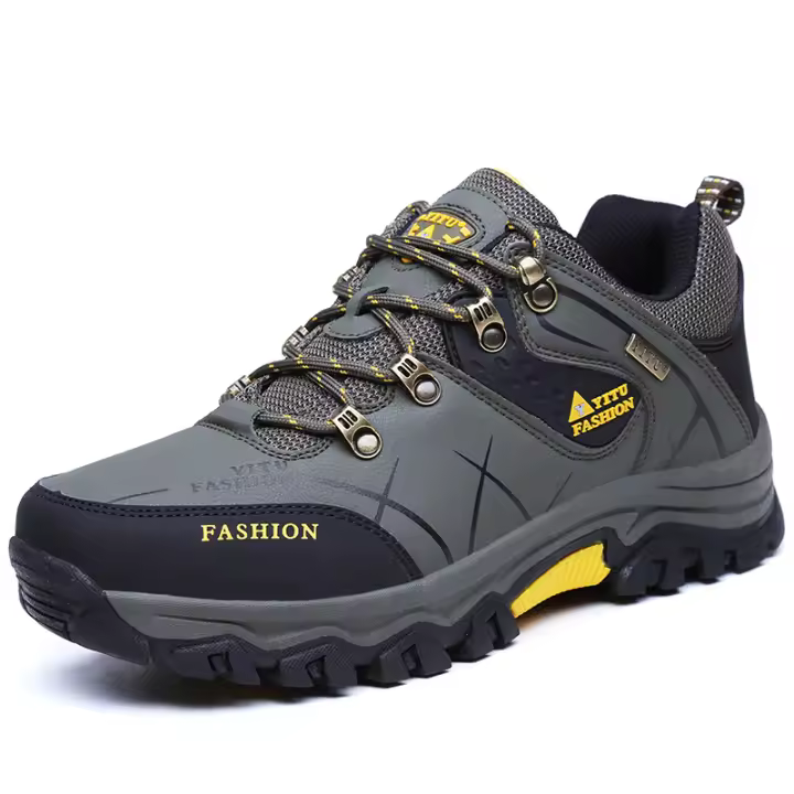 Botas De Moda Para Hombres Zapatillas De Senderismo Al Aire Libre Antideslizantes Suela De Goma Microfibra Impermeables Para Montaña - 1