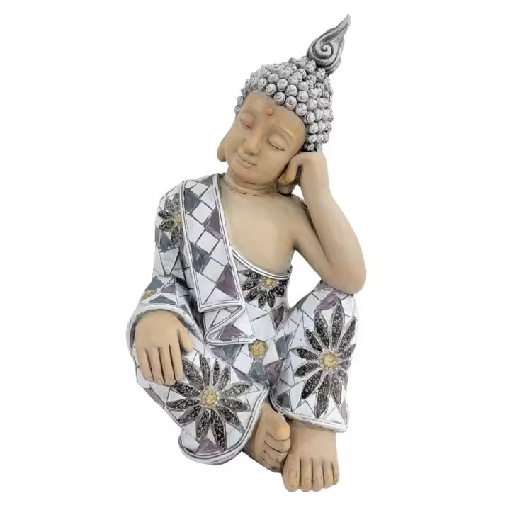 CAPRILO REGALOS & DECORACIÓN Figura Decorativa de Resina "Buda Sentado Exterior". Adornos y Esculturas. Regalos Originales. Decoración Hogar. 25,50 x 23 x 43 cm. - 1