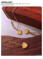 Collar de cadena con colgante de corazón Vintage para mujer, cadena de suéter de Color, joyería para mujer collar con colgante de corazón para mujer, cadena fina de acero inoxidable 316L, Color dorado, joyería para el cuello para niñas, regalos de moda - details 10