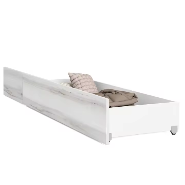 Cajón Inferior para Cama Aro Estilo ontemporáneo en Color blanco Albo 191x24x50 cm - 1