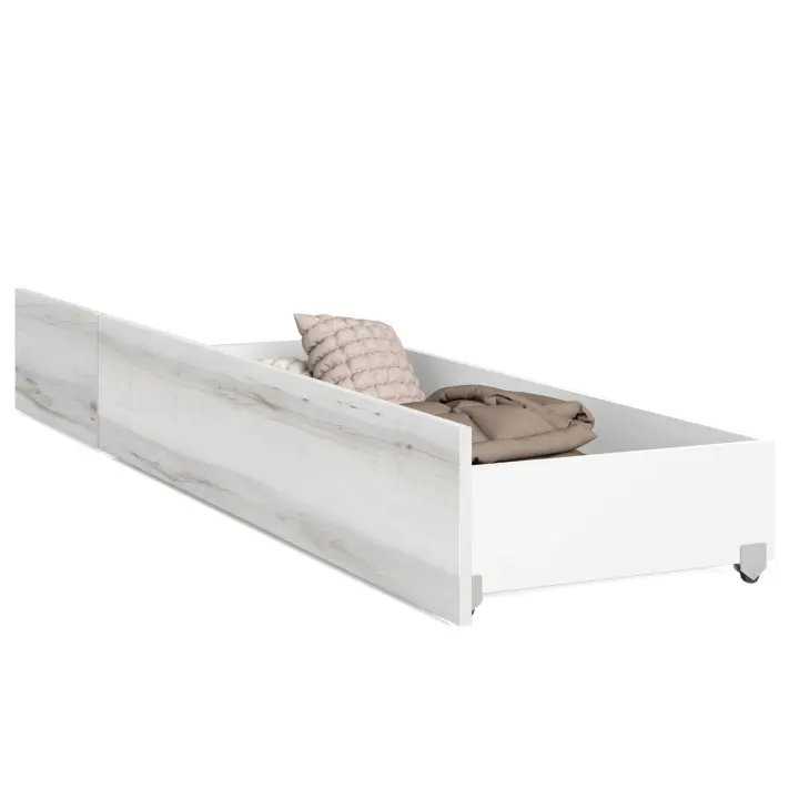 Cajón Inferior para Cama Aro Estilo ontemporáneo en Color blanco Albo 191x24x50 cm - 1