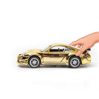 Coche De Acción Retroalimentado 1:32 En Aleación De Metal Dorado Modelo De Coche Juguetes Para Niños Con Puertas Abatibles Vehículo De Simulación Regalos Para Edades 4-14+ - details 3