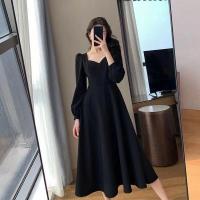 Vestido Largo Elegante De Mujer Con Manga Puff Elegante Vestimenta Para Bodas Y Noches Viejas Moda Cintura Alta Ajustada Para Fiestas De Noche - details 6