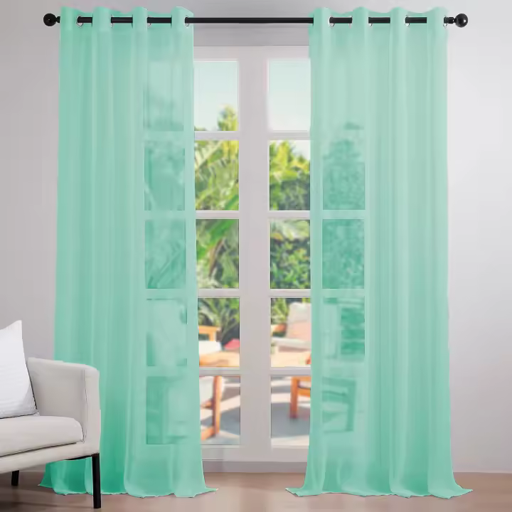 Vivid Torral - Pack 2 Visillos Confeccionados Translúcido Efecto Lino, Elegante, Decoración 140 x 260 cm (unidad) 8 Ojales/Argollas (Contiene 2 Unidades) - 1