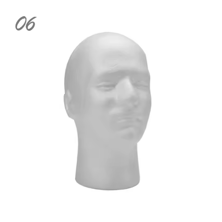 1pcs Maniquí De Esponja Para Mujer Cabeza De Exhibición Para Gorras Gafas Y Pelucas Soporte De Almohadilla De Plástico Blanco - 1