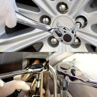 Juego De Llaves De Fijación Drive CR-V Métricas E Imperiales Con Llave De Liberación Rápida 72 Dientes pro Model 1/4''-3/8''-1/2'' - details 4