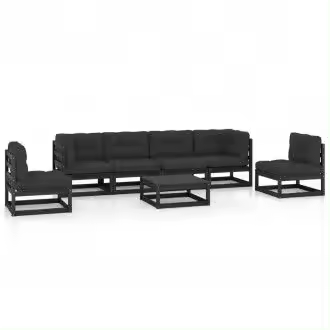 VIDAXL 3076458 conjunto de muebles modernos para el jardín con un diseño modular en color negro - 1