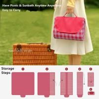 Picnic Blanket Waterproof Sandproof Foldable Beach Blankets Extra Large Beach Mat for Camping Travel Hiking Park Outdoor Portable Blankets 80X80 Red Plaid - details 4