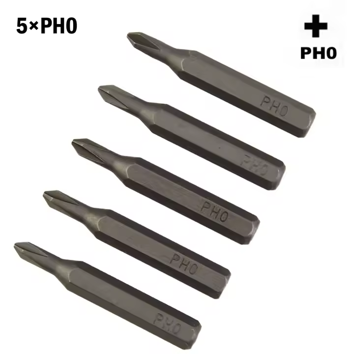 Juego De 5 Piezas De Puntas De Destornillador Hexagonales PH0000 PH000 PH00 PH0 PH1 PH2 Magnéticas De 4x28mm Para Soldadura Y Reparación - 1