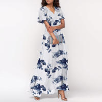 Vestido Largo Elegante Con Cuello En V Para Mujer Traje De Boda De Noche Fiesta Vestido De Fiesta Manga Corta Adecuado Para Primavera Verano Otoño - details 32