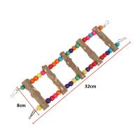 Juguete Para Aves Lámpara De Madera Natural Con Bola Colorida Y Escalera Para Papagayos Conures Cacatúas Y Cacatuyos D9253 - details 1