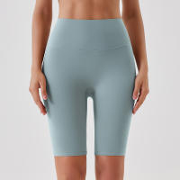 Shorts De Yoga Para Mujer Cintura Alta Transpirables Suaves Y Tensos Leggings De Gimnasio Cortos De Ciclismo Deportivos - details 79