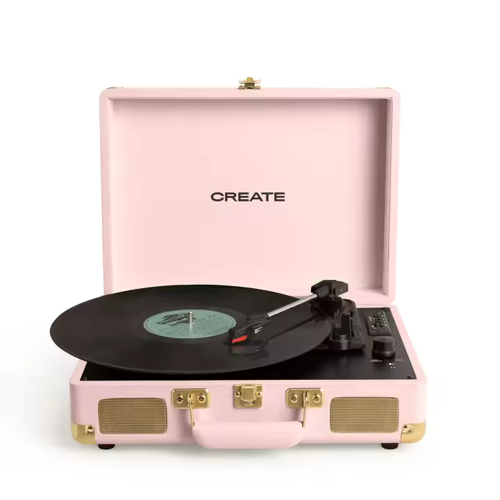 CREATE - RECORD PLAYER POP - Tocadiscos portátil de maletín con Bluetooth USB, SD, MicroSD y Mp3 - 1